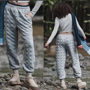 NWT Anthropologie Gray Quilted Pants - Small